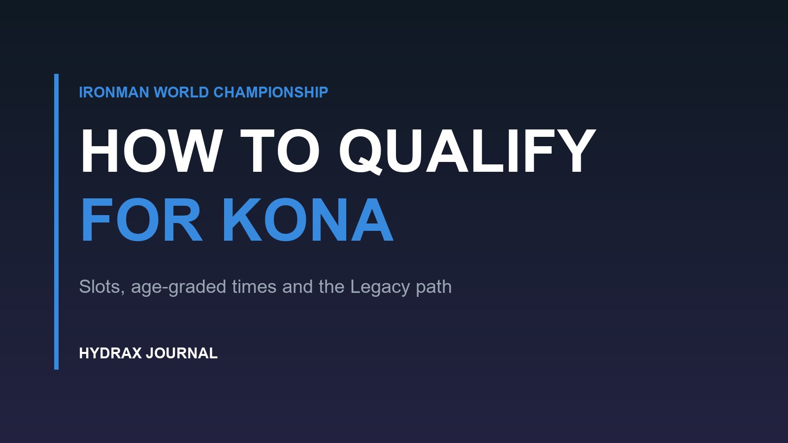 How to Qualify for Kona: Slots, Age-Graded Times and the Legacy Route