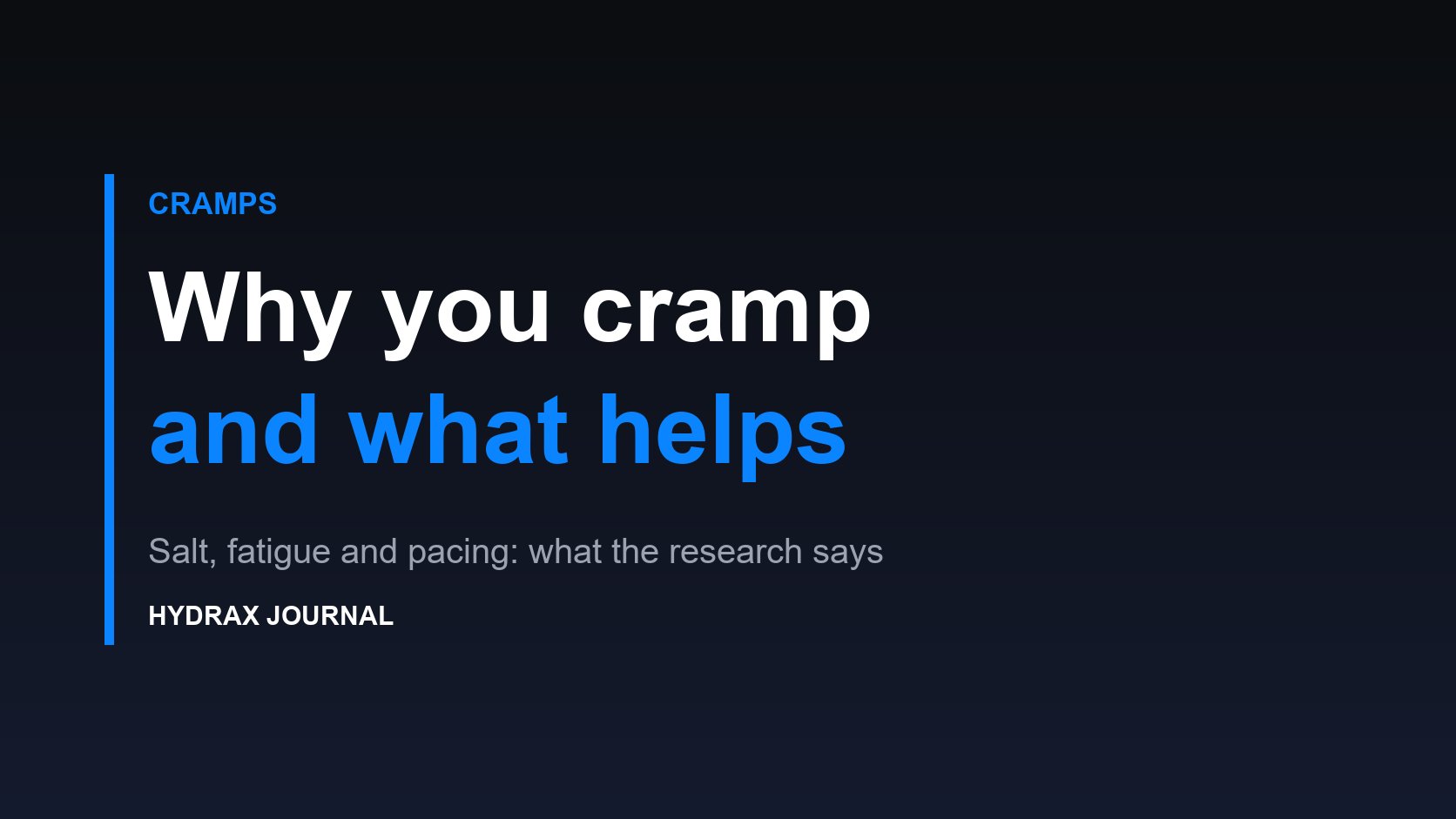 HYDRAX Journal graphic: why you cramp and what helps