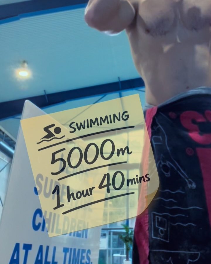 Triathlete after a 5000 m swim session