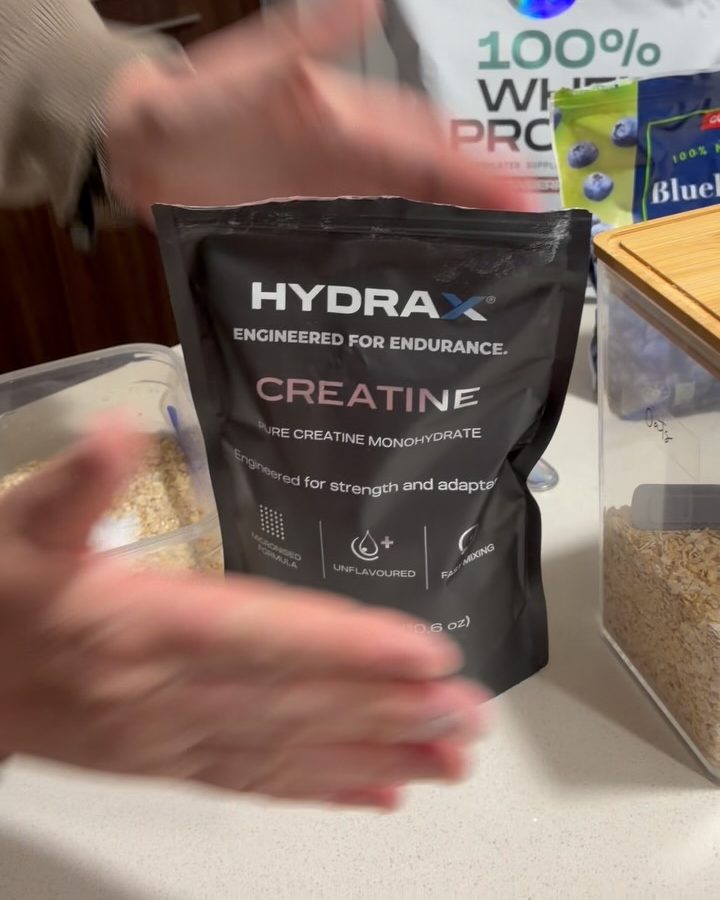 HYDRAX CREATINE pouch on a kitchen bench